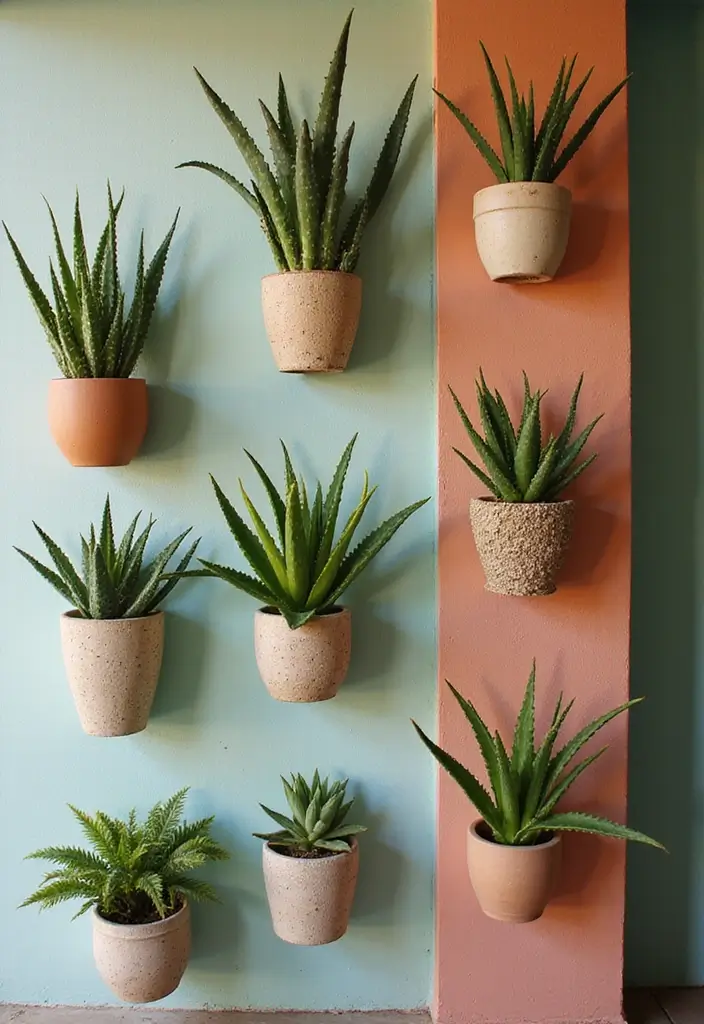 25+ Aloe Planter Ideas That Are Simple and Stylish - 16. Sleek Wall-Mounted Planters