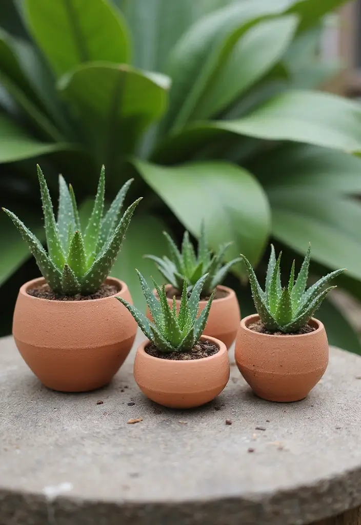 25+ Aloe Planter Ideas That Are Simple and Stylish - 19. Artistic Fiber Clay Planters