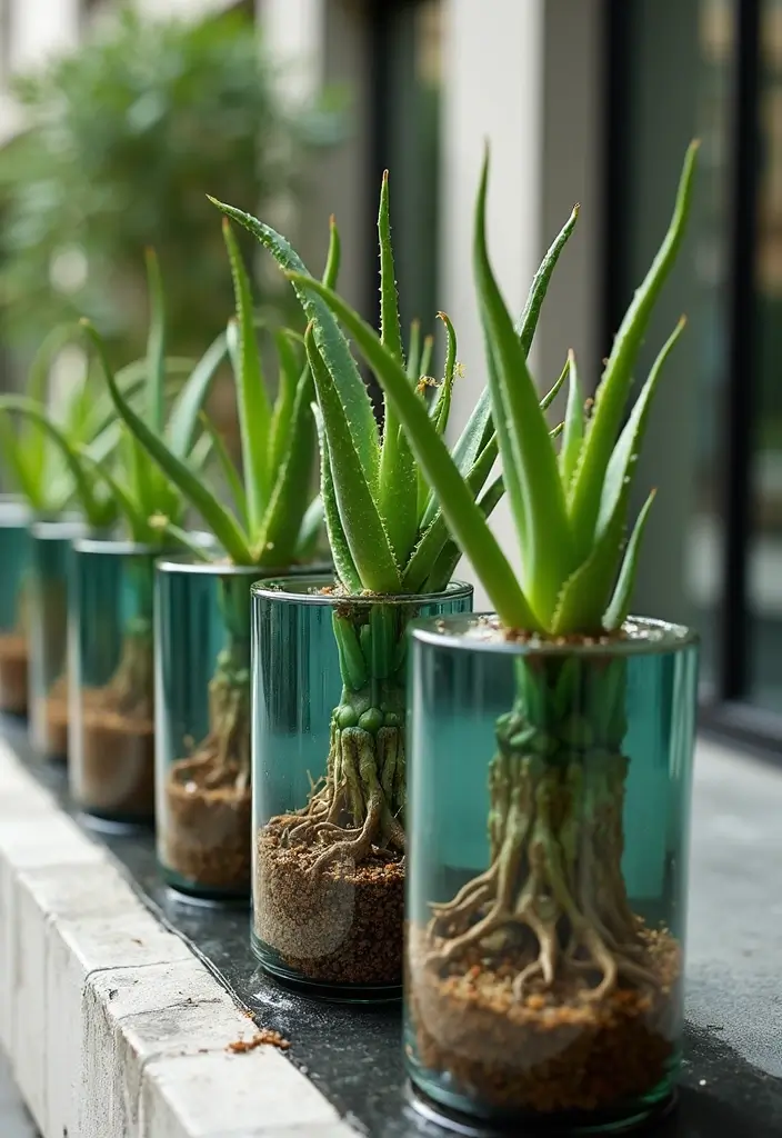 25+ Aloe Planter Ideas That Are Simple and Stylish - 20. Eye-Catching Water Planters