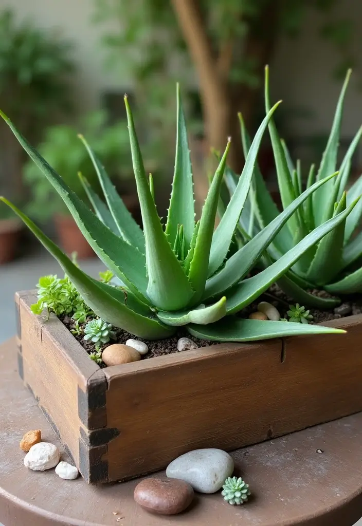 25+ Aloe Planter Ideas That Are Simple and Stylish - 6. Rustic Wooden Boxes