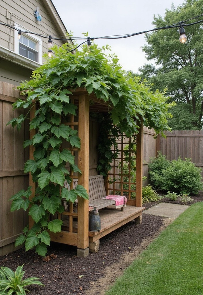 25+ Backyard Grape Trellis Ideas for Lush Vines - 10. Fence-Mounted Trellis