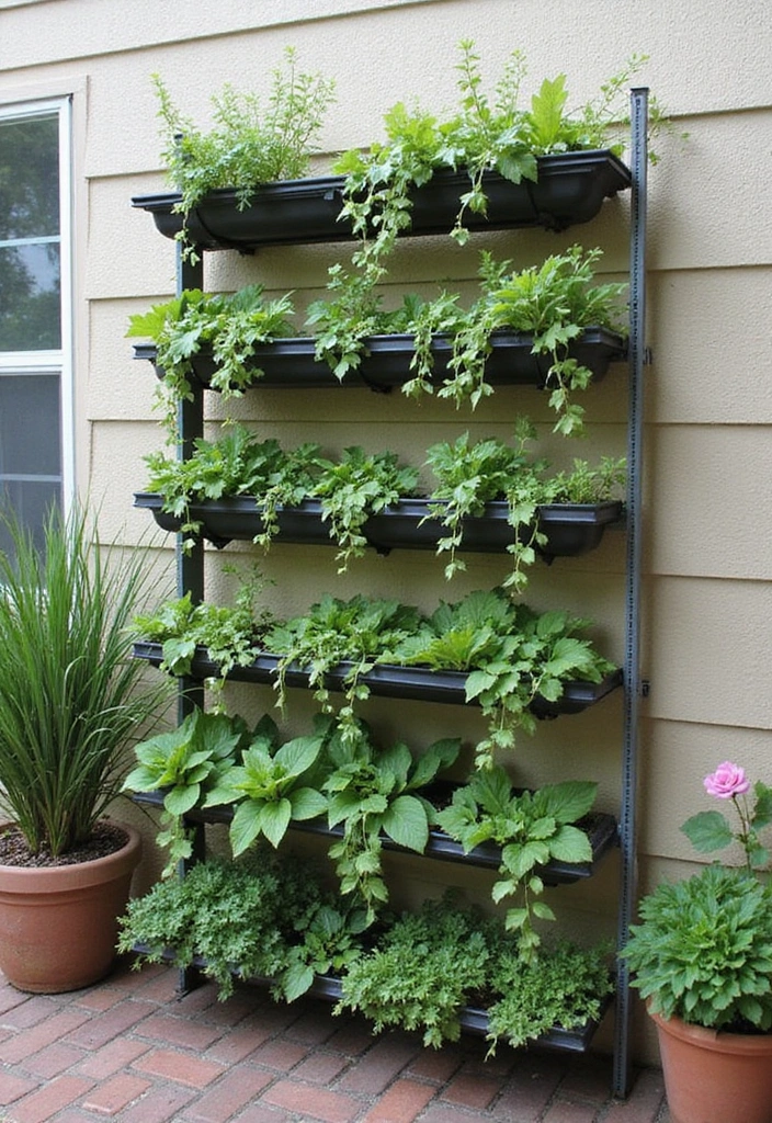 25+ Backyard Grape Trellis Ideas for Lush Vines - 11. Vertical Planter Trellis