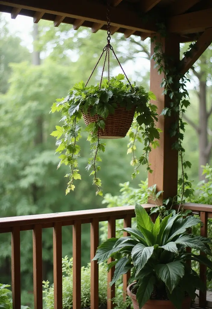 25+ Backyard Grape Trellis Ideas for Lush Vines - 12. Hanging Basket Trellis