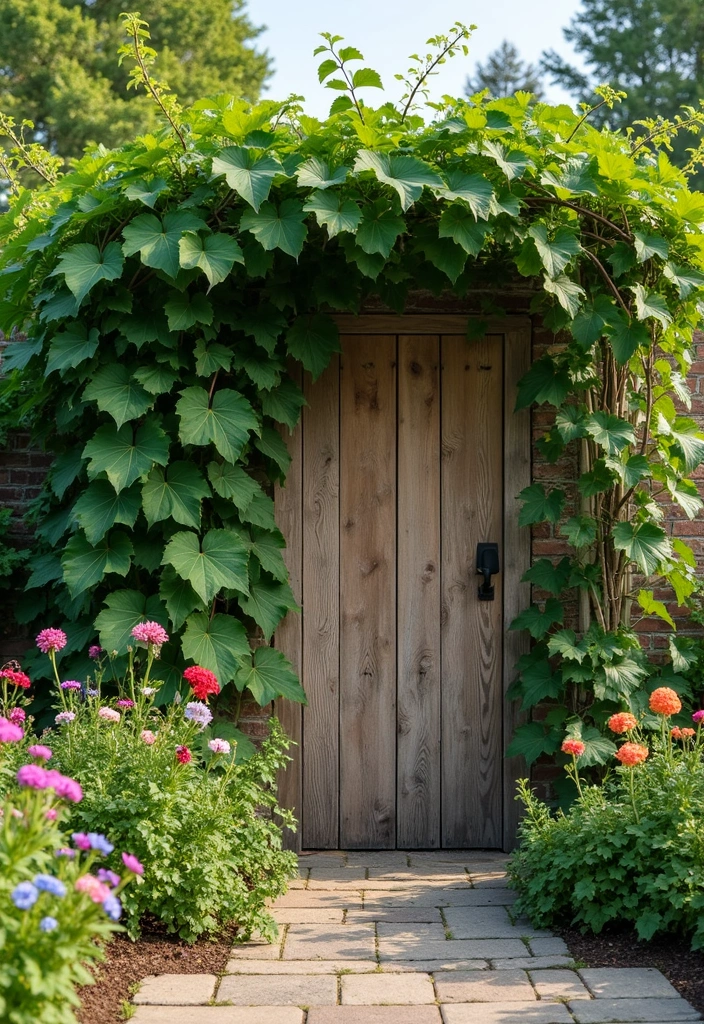 25+ Backyard Grape Trellis Ideas for Lush Vines - 19. Garden Wall Trellis