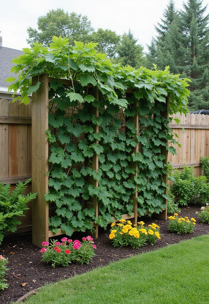 25+ Backyard Grape Trellis Ideas for Lush Vines - 4. Vertical Garden Trellis System