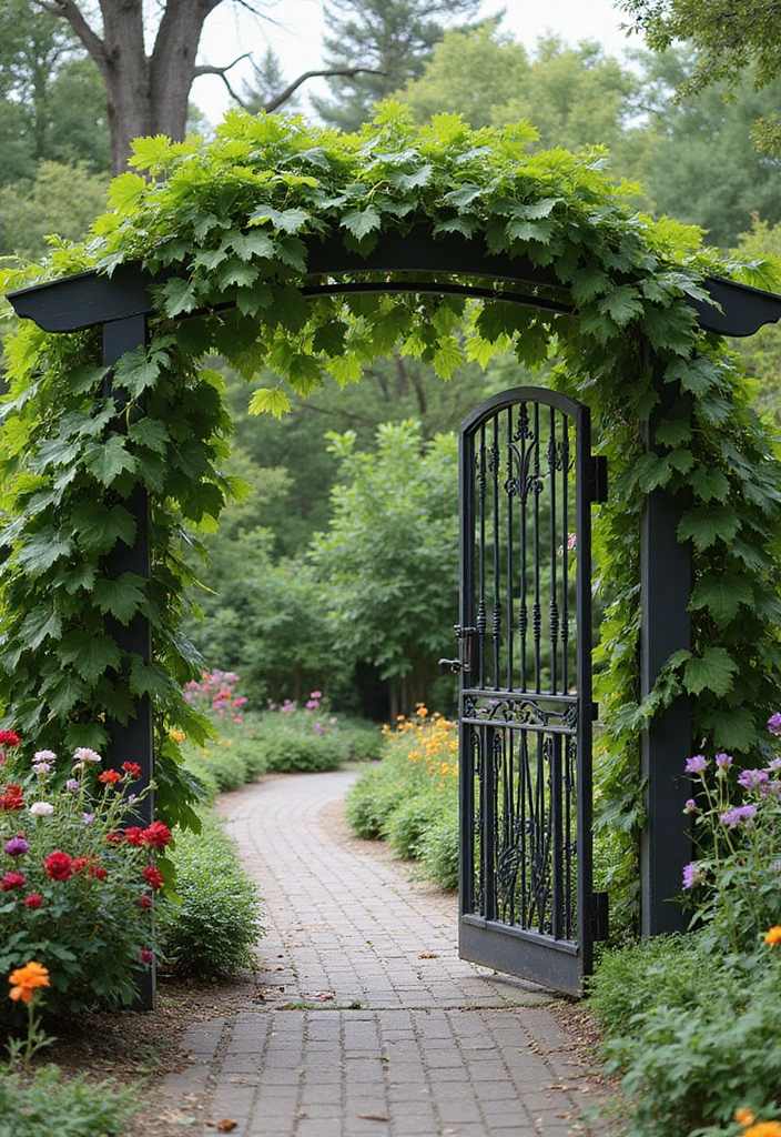 25+ Backyard Grape Trellis Ideas for Lush Vines - 7. Garden Gate Trellis