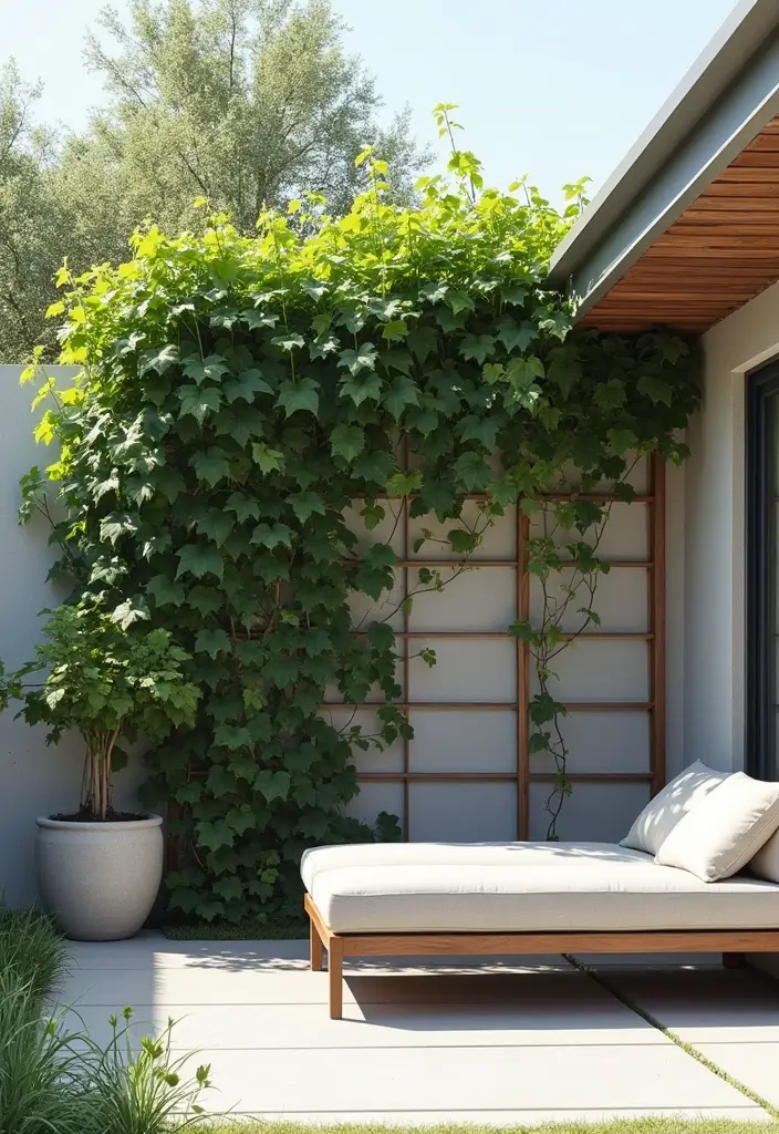 25+ Backyard Grape Trellis Ideas for Lush Vines - 9. Modern Geometric Trellis