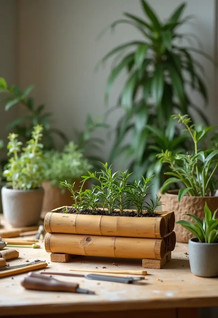 25+ Bamboo Planter Ideas for a Zen-Inspired Garden - 13. DIY Bamboo Planters