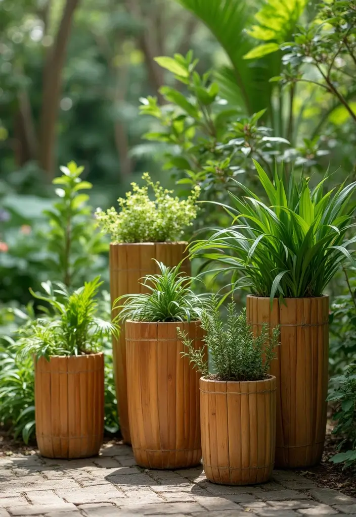 25+ Bamboo Planter Ideas for a Zen-Inspired Garden - 15. Eco-Friendly Bamboo Planters