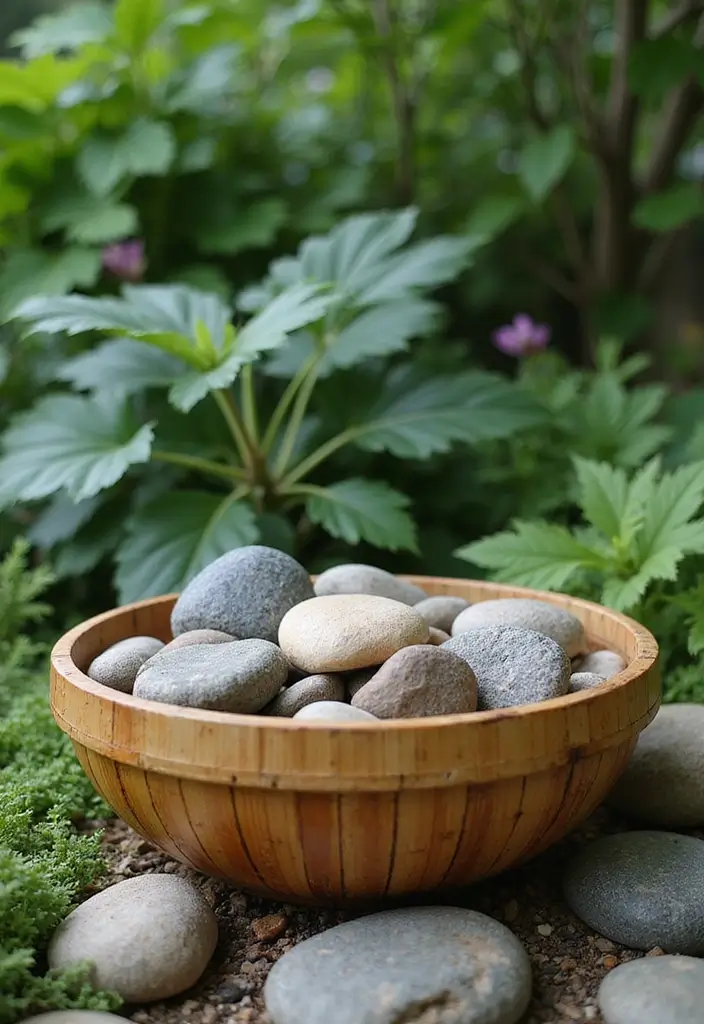 25+ Bamboo Planter Ideas for a Zen-Inspired Garden - 19. Bamboo Planters with Decorative Stones