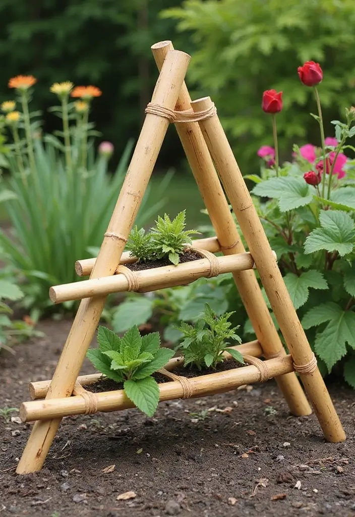 25+ Bamboo Trellis Ideas That Are Natural and Affordable - 18. Bamboo Triangle Support Trellis