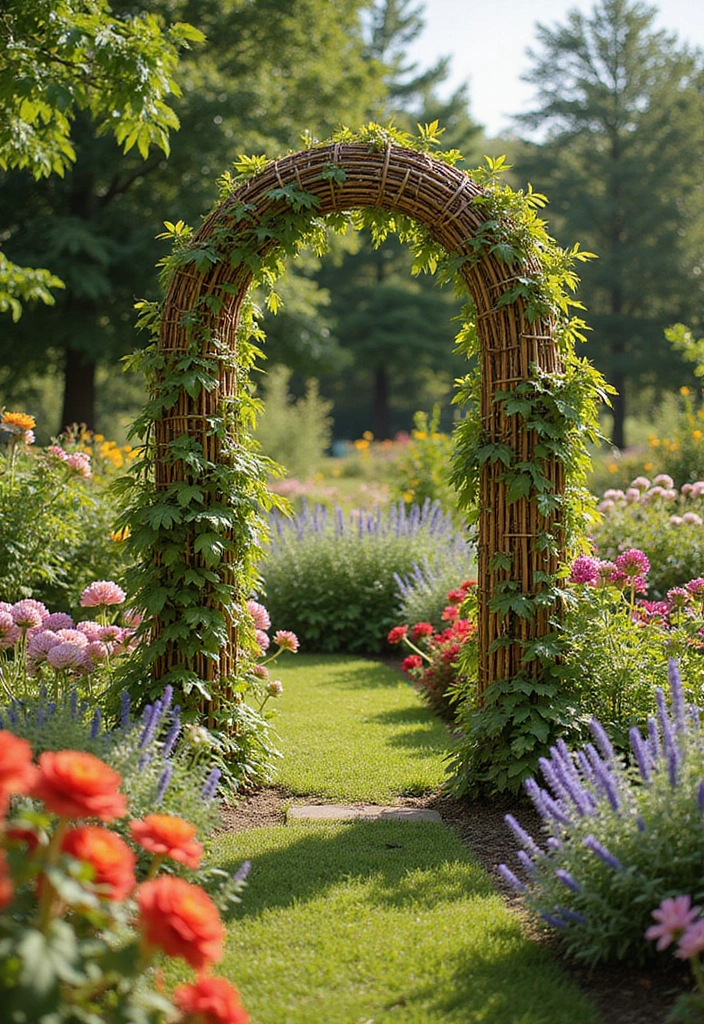 25+ Bamboo Trellis Ideas That Are Natural and Affordable - 21. Bamboo Ball Trellis