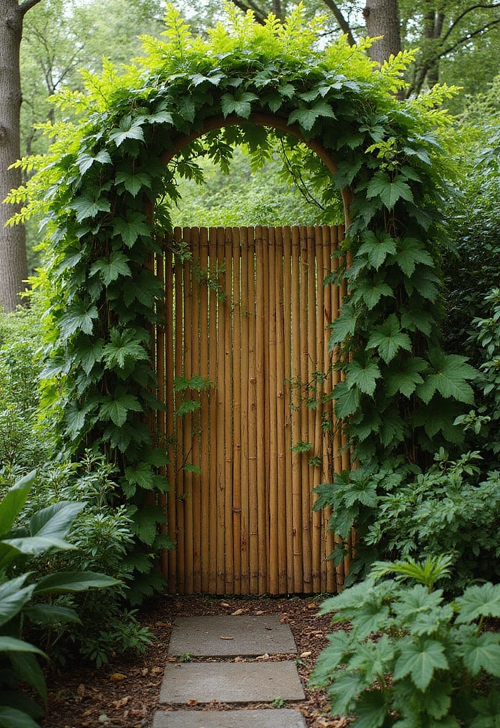 25+ Bamboo Trellis Ideas That Are Natural and Affordable - 6. Bamboo Fence Trellis