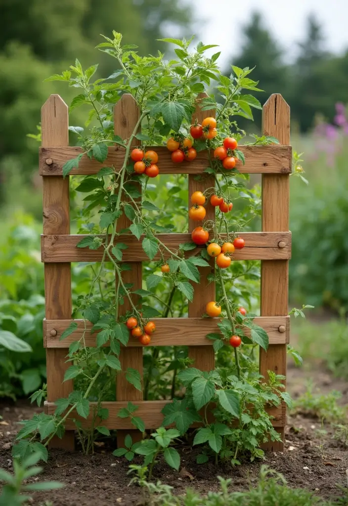 25+ Best Tomato Trellis Ideas for Healthy Plants 65 25+ Best Tomato Trellis Ideas for Healthy Plants - 11. Fence Panel Trellis