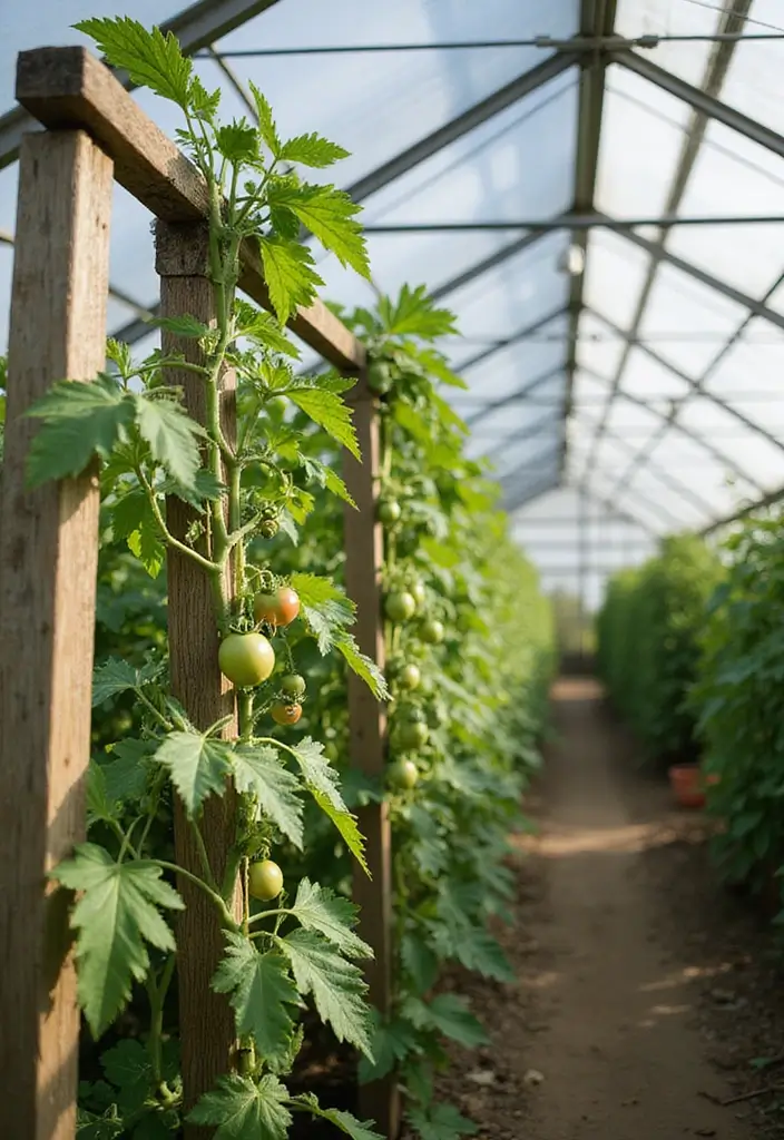 25+ Best Tomato Trellis Ideas for Healthy Plants 77 25+ Best Tomato Trellis Ideas for Healthy Plants - 13. Greenhouse Trellis