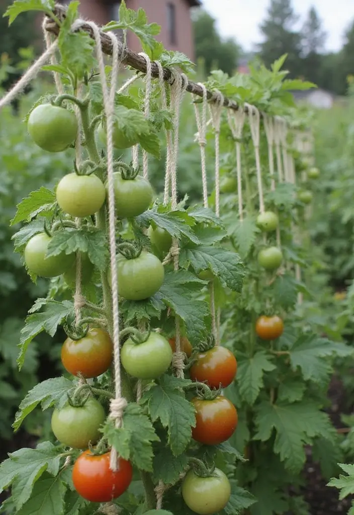 25+ Best Tomato Trellis Ideas for Healthy Plants 84 25+ Best Tomato Trellis Ideas for Healthy Plants - 14. String Trellis System