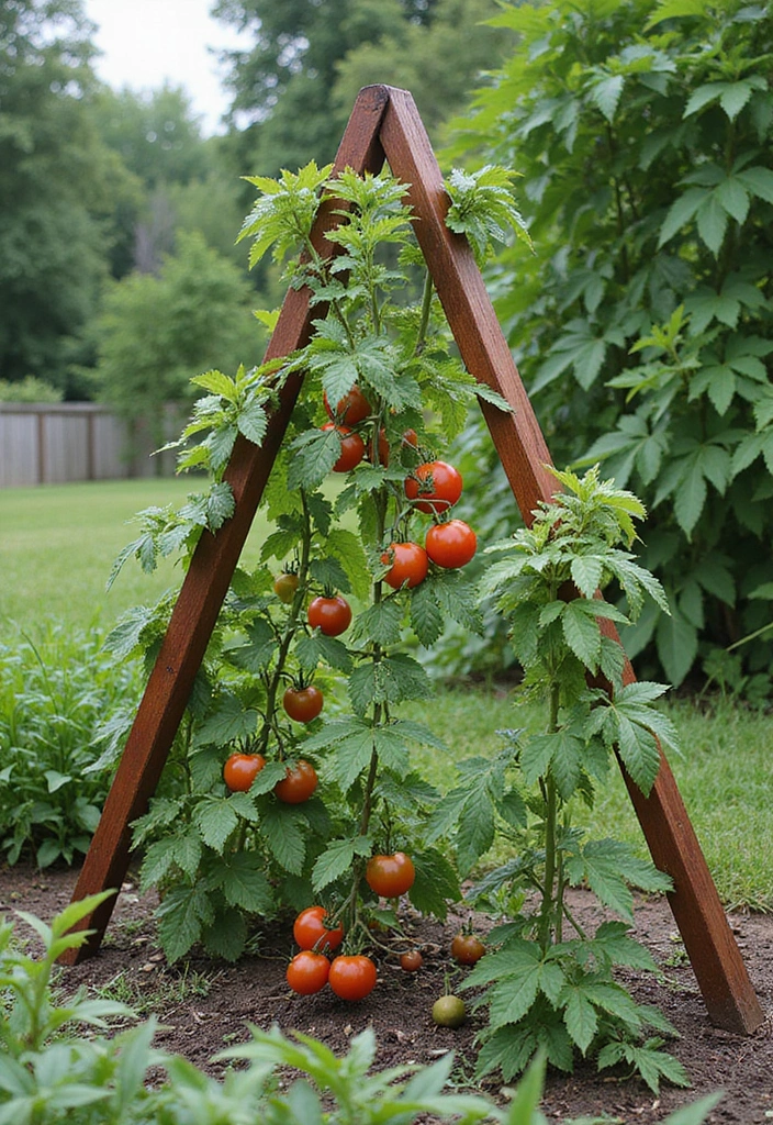 25+ Best Tomato Trellis Ideas for Healthy Plants 112 25+ Best Tomato Trellis Ideas for Healthy Plants - 18. Triangular Trellis