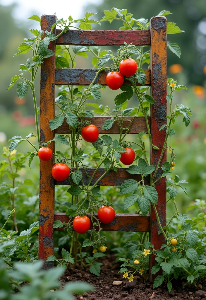 25+ Best Tomato Trellis Ideas for Healthy Plants 126 25+ Best Tomato Trellis Ideas for Healthy Plants - 20. Mixed Media Trellis