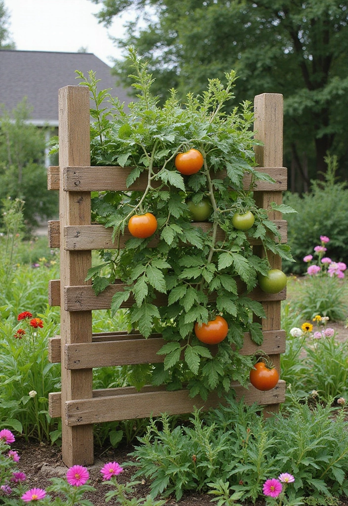 25+ Best Tomato Trellis Ideas for Healthy Plants 133 25+ Best Tomato Trellis Ideas for Healthy Plants - 21. Pallet Fence Trellis