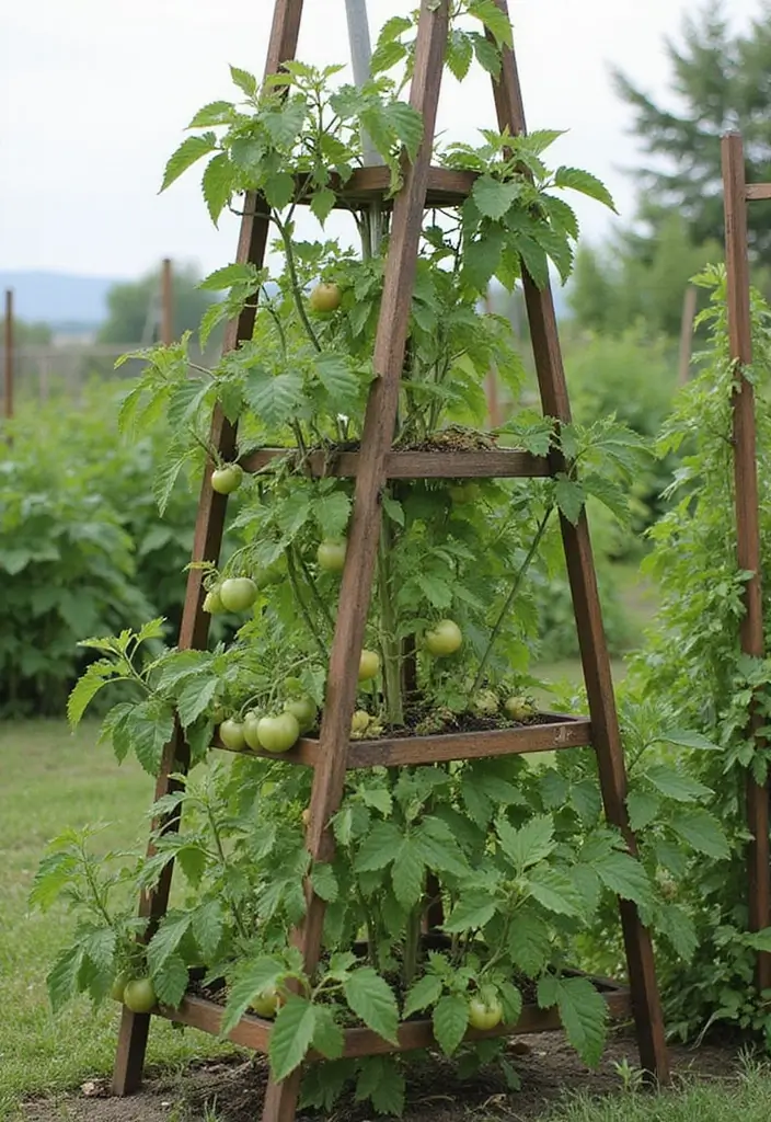 25+ Best Tomato Trellis Ideas for Healthy Plants 145 25+ Best Tomato Trellis Ideas for Healthy Plants - 23. Tiered Trellis System