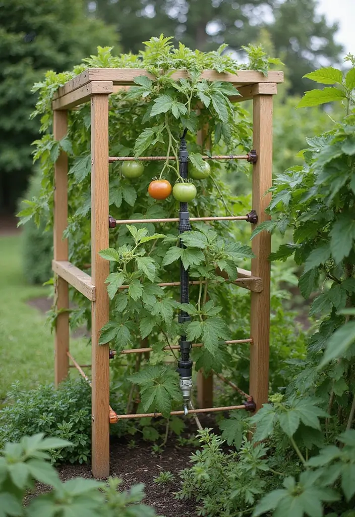25+ Best Tomato Trellis Ideas for Healthy Plants 159 25+ Best Tomato Trellis Ideas for Healthy Plants - 25. Trellis with Watering System
