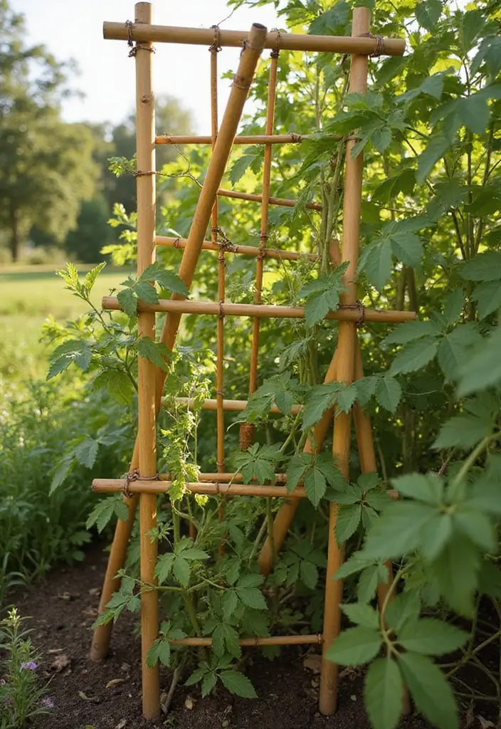 25+ Best Tomato Trellis Ideas for Healthy Plants 20 25+ Best Tomato Trellis Ideas for Healthy Plants - 4. DIY Bamboo Trellis