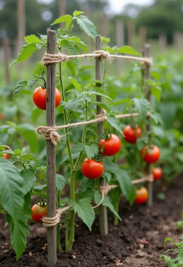 25+ Best Tomato Trellis Ideas for Healthy Plants 46 25+ Best Tomato Trellis Ideas for Healthy Plants - 8. Wire and Twine Trellis