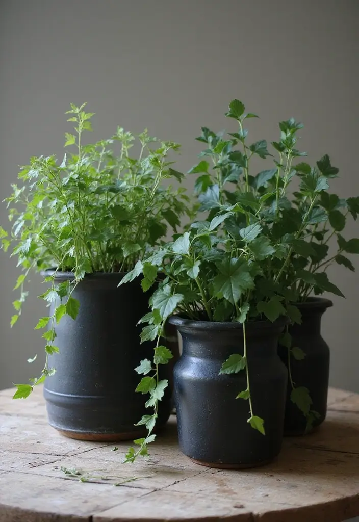 25+ Black Planter Ideas for a Chic Modern Look - 12. Vintage Finds