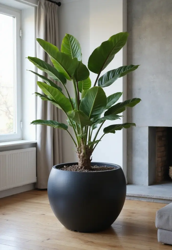 25+ Black Planter Ideas for a Chic Modern Look - 19. Statement Plants