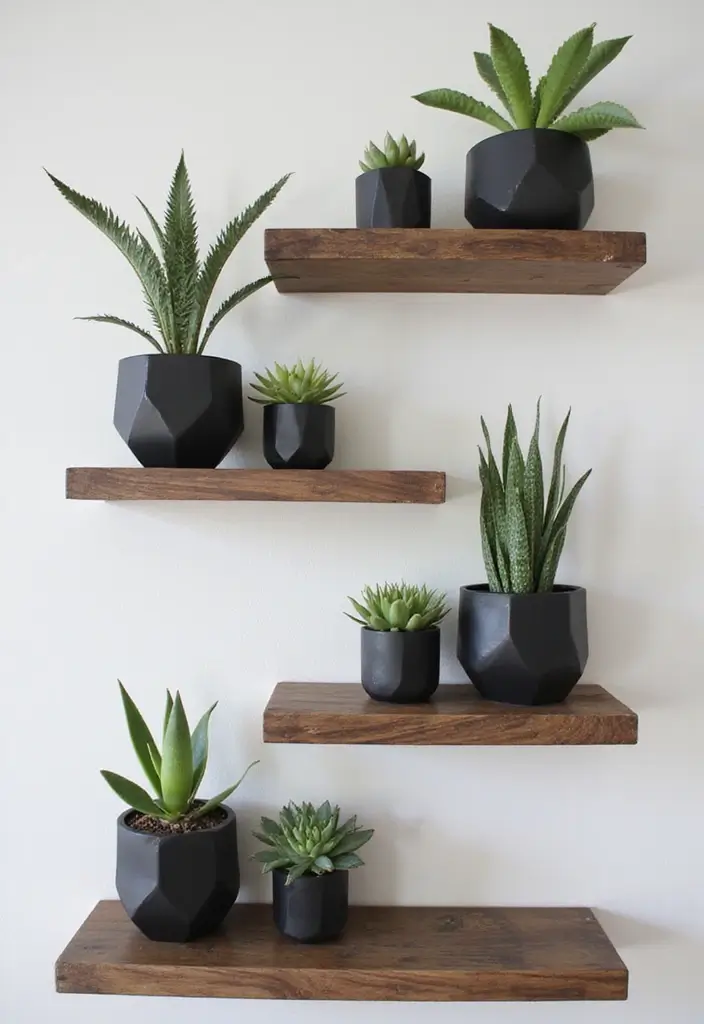 25+ Black Planter Ideas for a Chic Modern Look - 2. Geometric Forms
