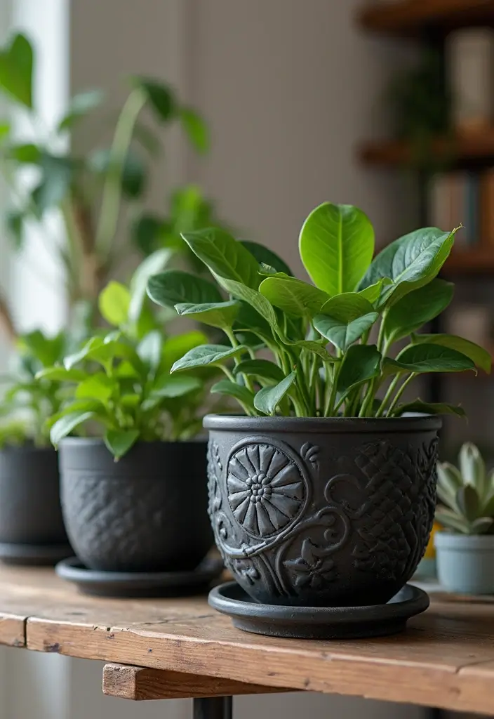 25+ Black Planter Ideas for a Chic Modern Look - 22. Personalized Touch