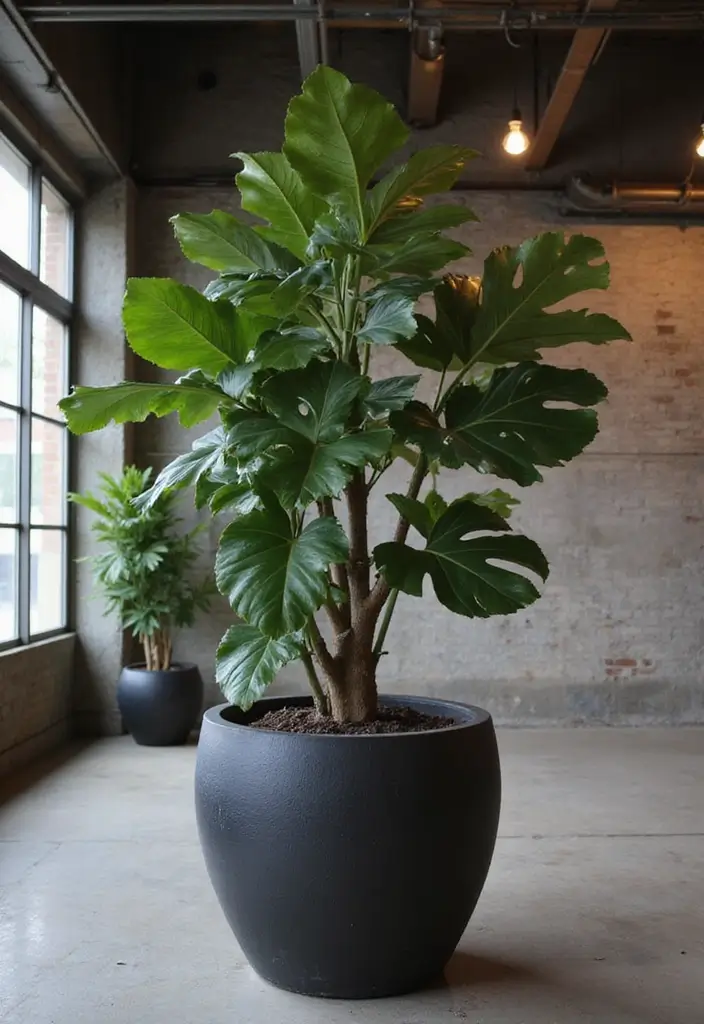 25+ Black Planter Ideas for a Chic Modern Look - 3. Industrial Vibes