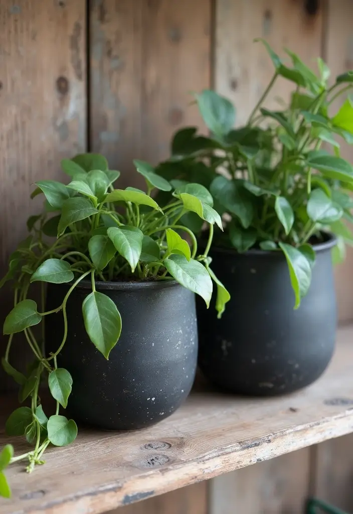 25+ Black Planter Ideas for a Chic Modern Look - 5. Rustic Charm