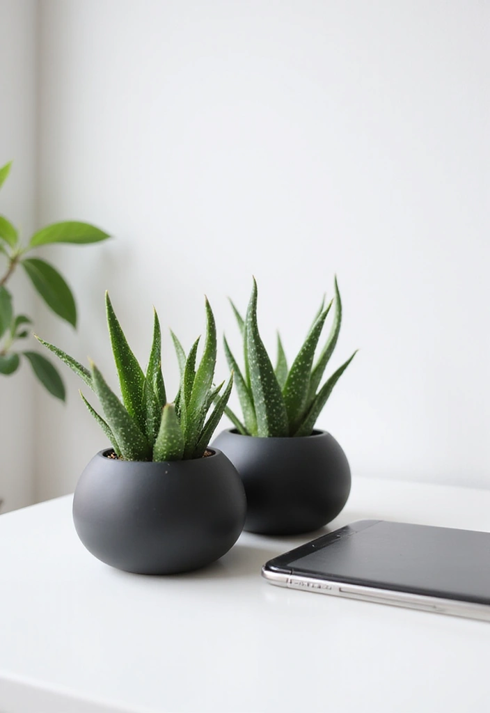 25+ Black Planter Ideas for a Chic Modern Look - 6. Minimalist Magic