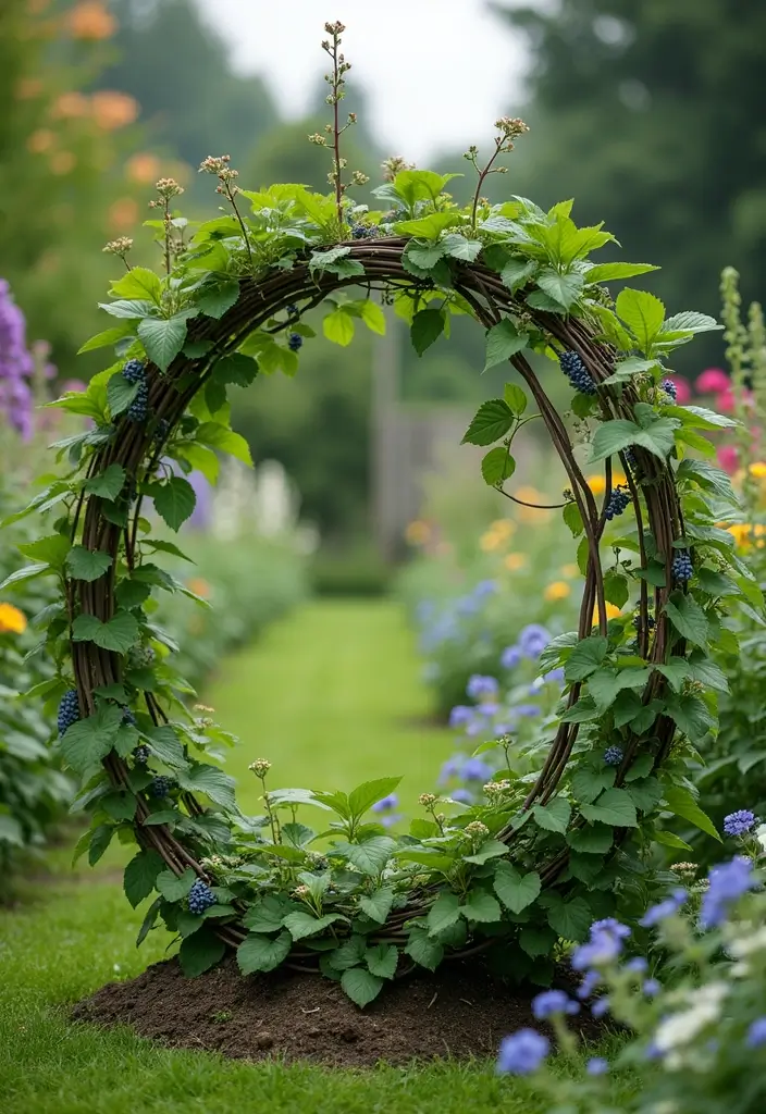 25+ Blueberry Trellis Ideas for Easy Organized Growing - 10. Simple Circular Trellis