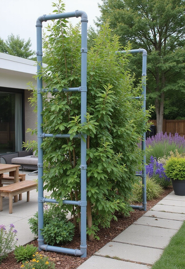 25+ Blueberry Trellis Ideas for Easy Organized Growing - 11. Vertical Pipe Trellis
