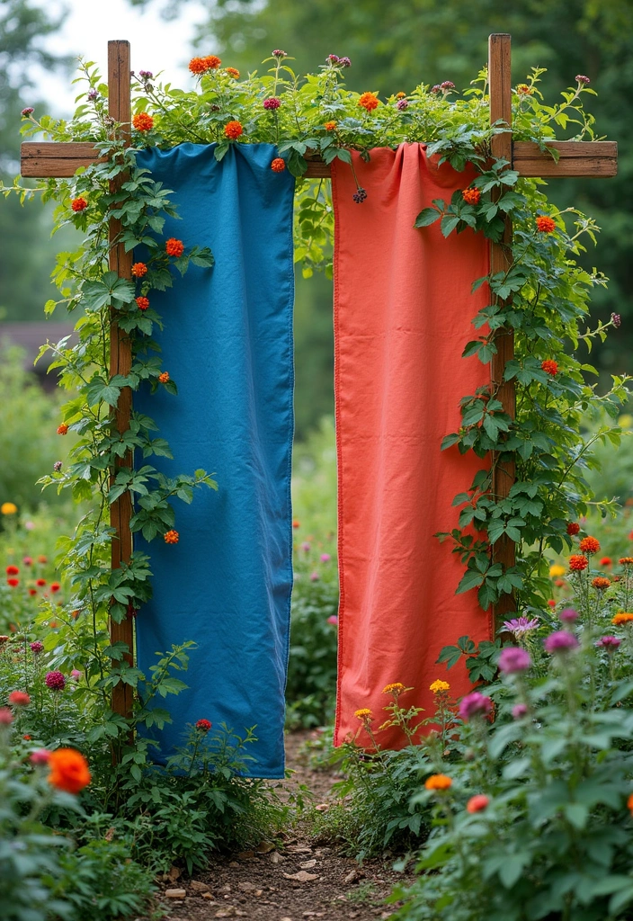 25+ Blueberry Trellis Ideas for Easy Organized Growing - 12. Creative Fabric Trellis