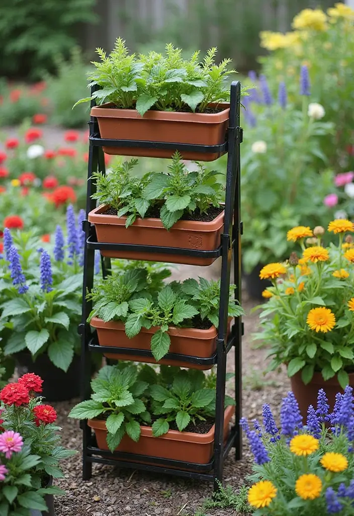 25+ Blueberry Trellis Ideas for Easy Organized Growing - 14. Stackable Planter Trellis