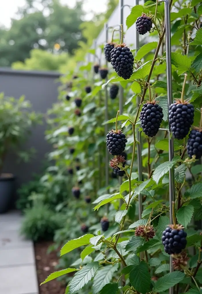 25+ Blueberry Trellis Ideas for Easy Organized Growing - 16. Modern Cable Trellis