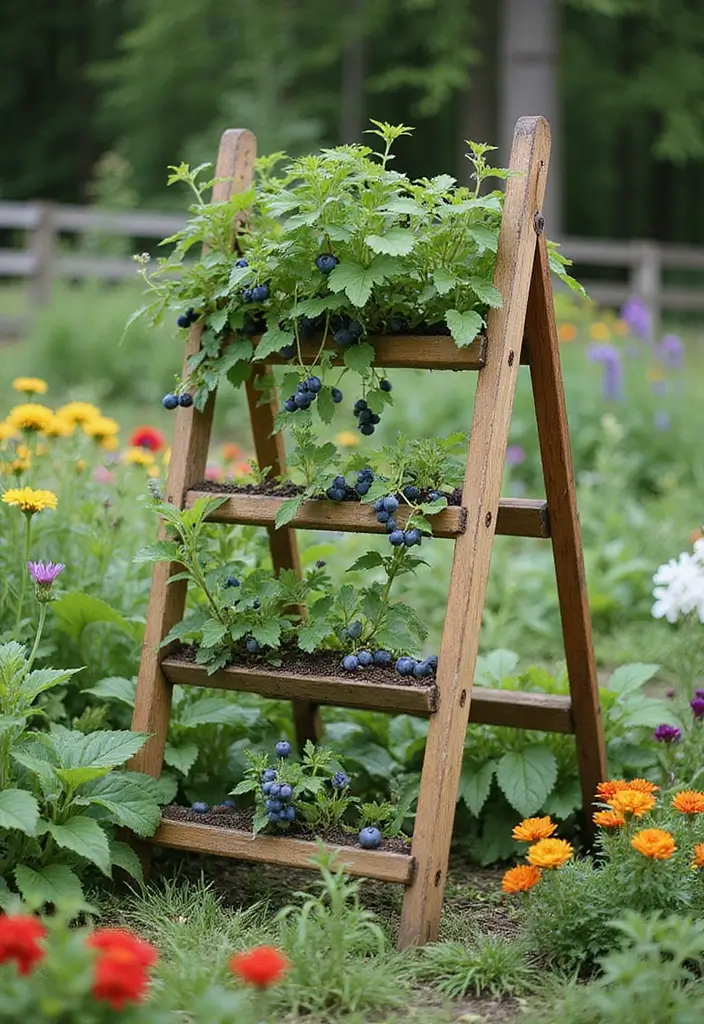 25+ Blueberry Trellis Ideas for Easy Organized Growing - 19. Simple Ladder Trellis