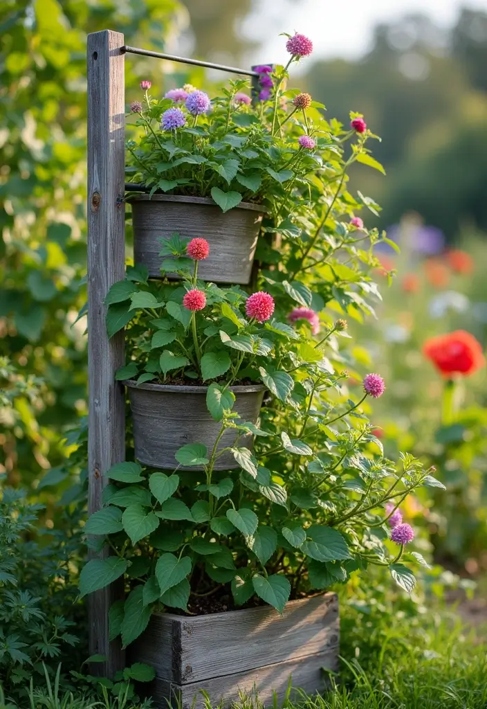 25+ Blueberry Trellis Ideas for Easy Organized Growing - 20. Vertical Garden Planter Trellis