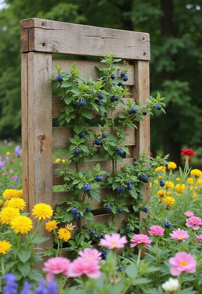 25+ Blueberry Trellis Ideas for Easy Organized Growing - 3. DIY Pallet Trellis