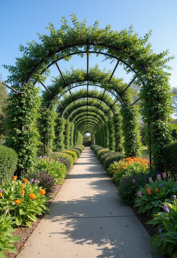 25+ Blueberry Trellis Ideas for Easy Organized Growing - 4. Elegant Arched Metal Trellis