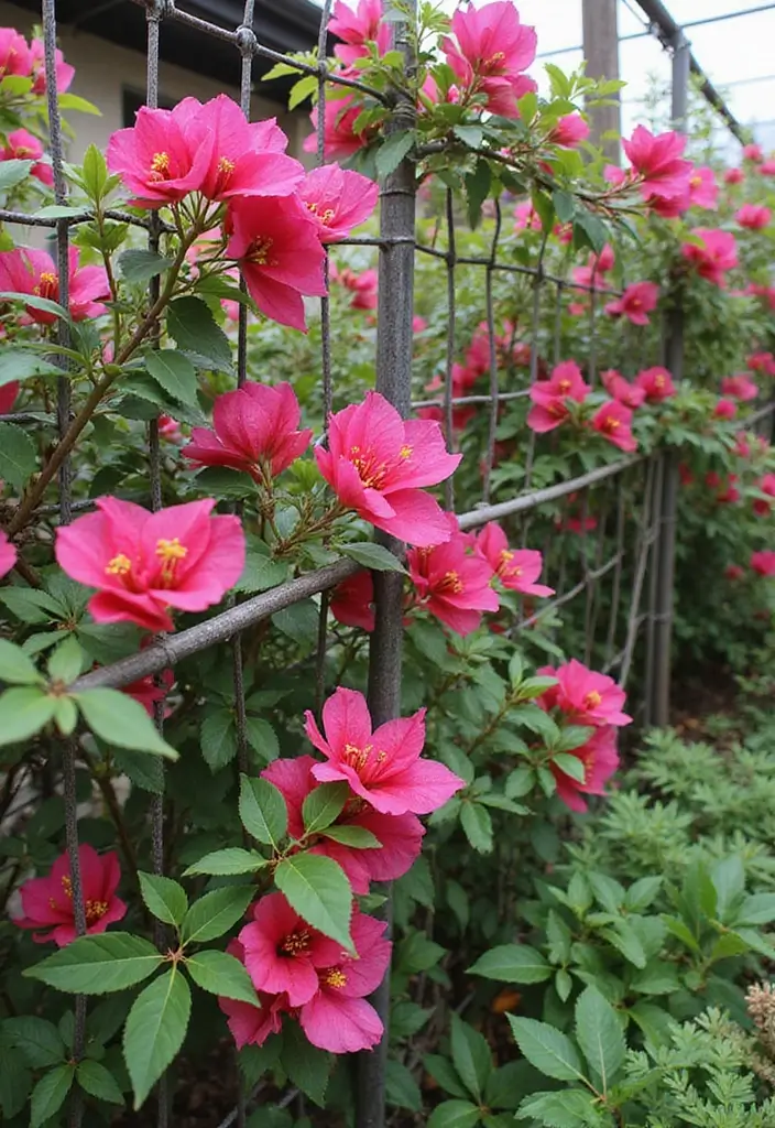 25+ Bougainvillea Trellis Ideas for a Tropical Garden Glow - 15. Simple Wire Trellis