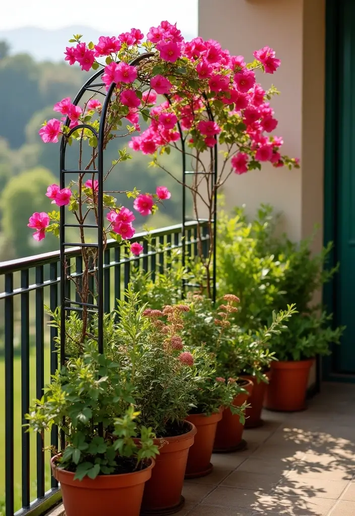 25+ Bougainvillea Trellis Ideas for a Tropical Garden Glow - 16. Container Garden Trellis