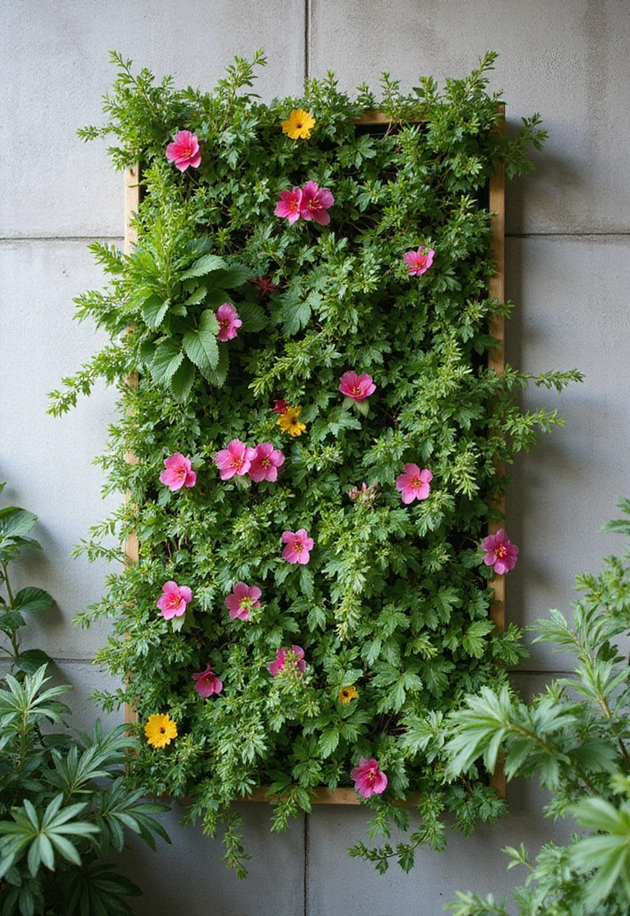 25+ Bougainvillea Trellis Ideas for a Tropical Garden Glow - 20. Vertical Garden Panels