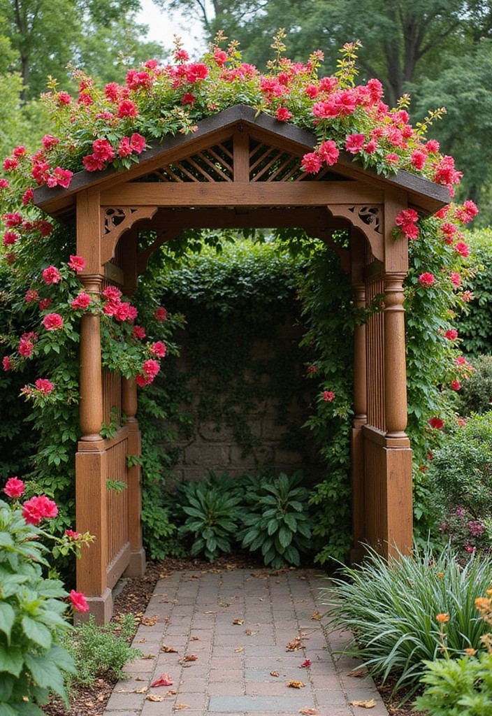 25+ Bougainvillea Trellis Ideas for a Tropical Garden Glow - 8. Rustic Chippendale Trellis