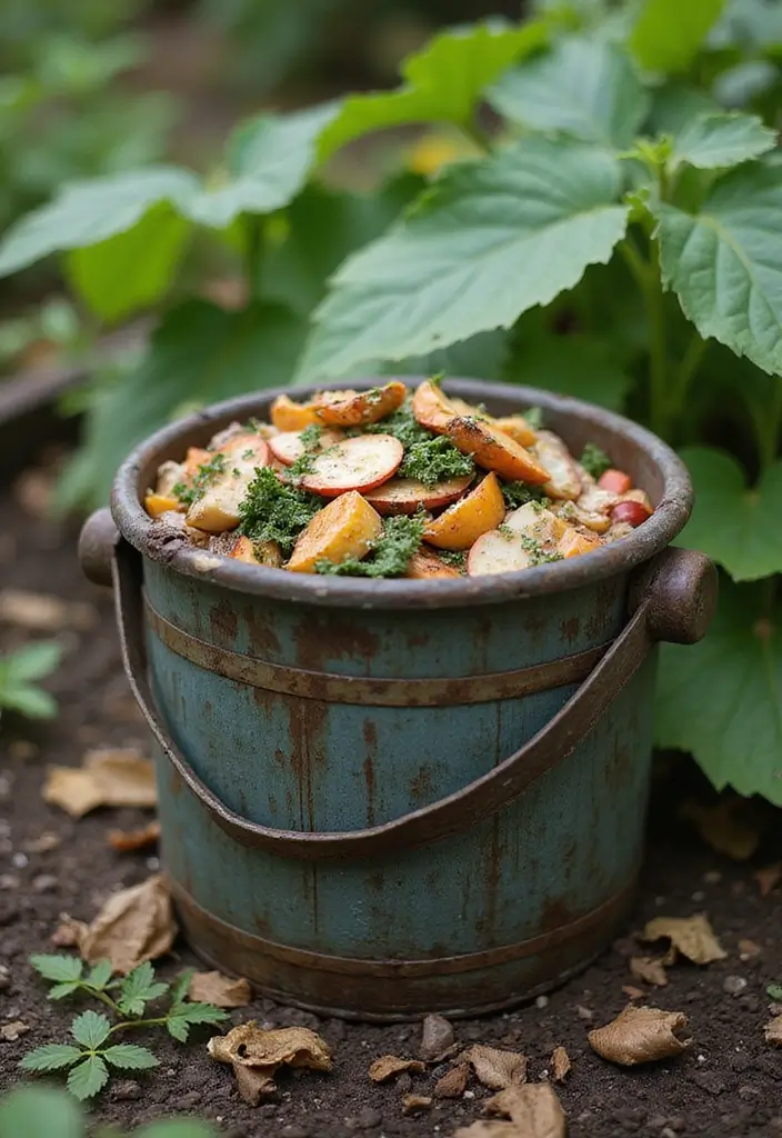 25+ Bucket Planter Ideas That Are Cute and Budget-Friendly - 12. Bucket Compost Bin