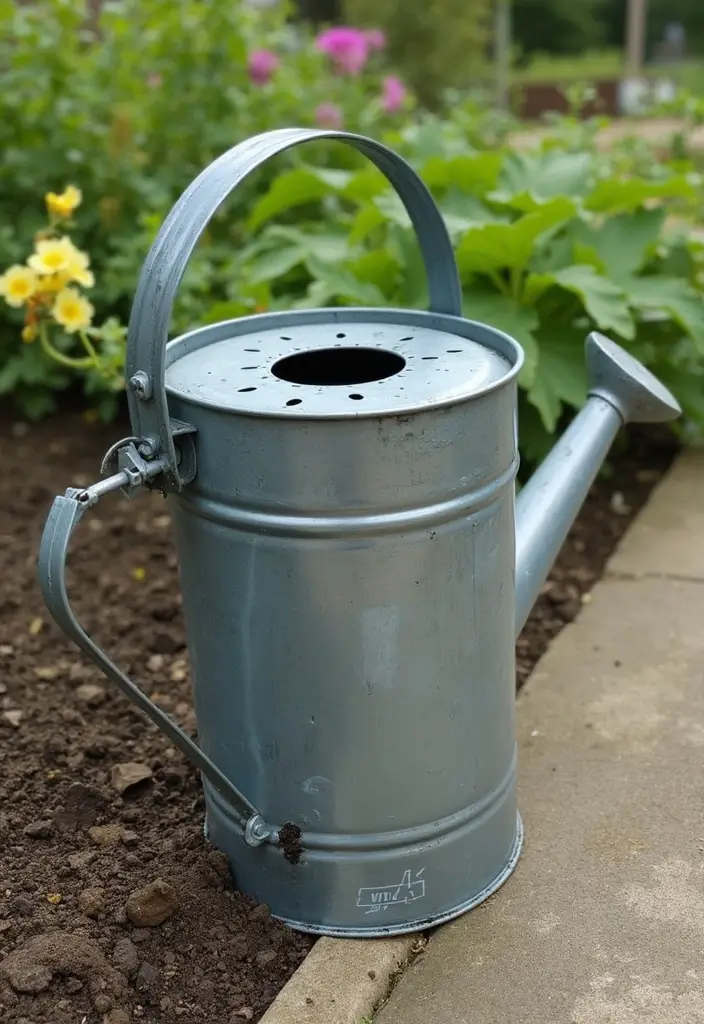 25+ Bucket Planter Ideas That Are Cute and Budget-Friendly - 23. Bucket Watering Can