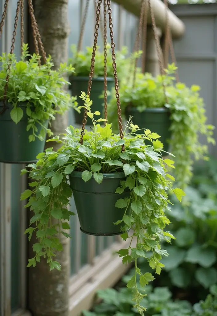 25+ Bucket Planter Ideas That Are Cute and Budget-Friendly - 7. Hanging Bucket Planters